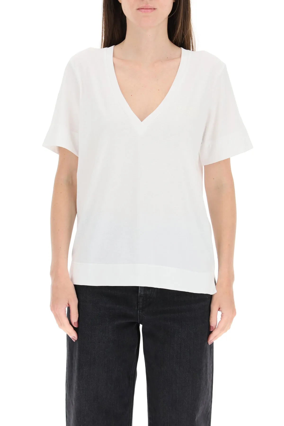 Ganni Software Jersey V-Neck T-Shirt