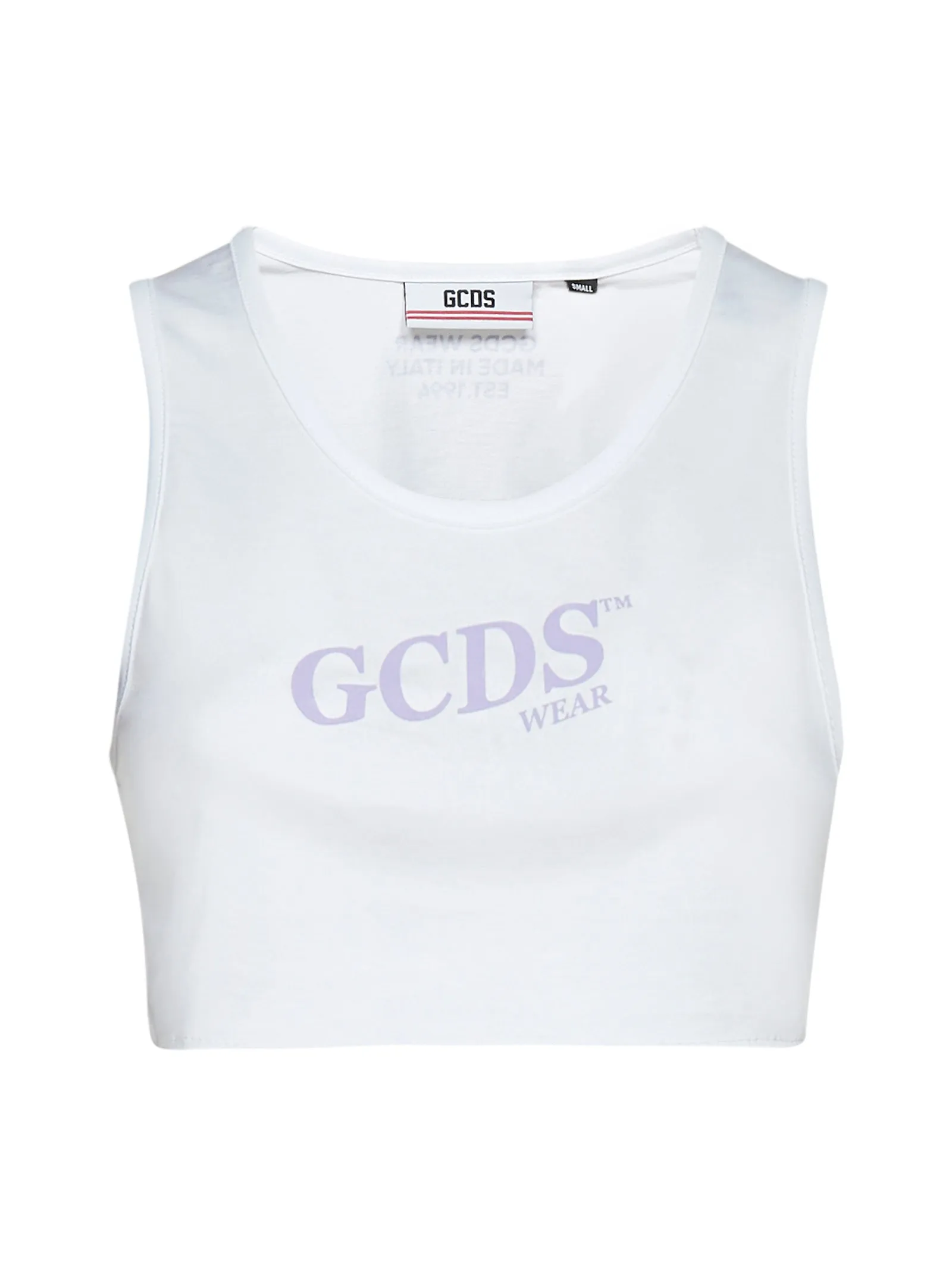GCDS Logo Printed Cropped Tank Top