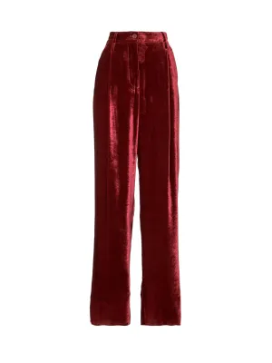 Giorgio Armani High-Rise Wide Leg Velvet Trousers