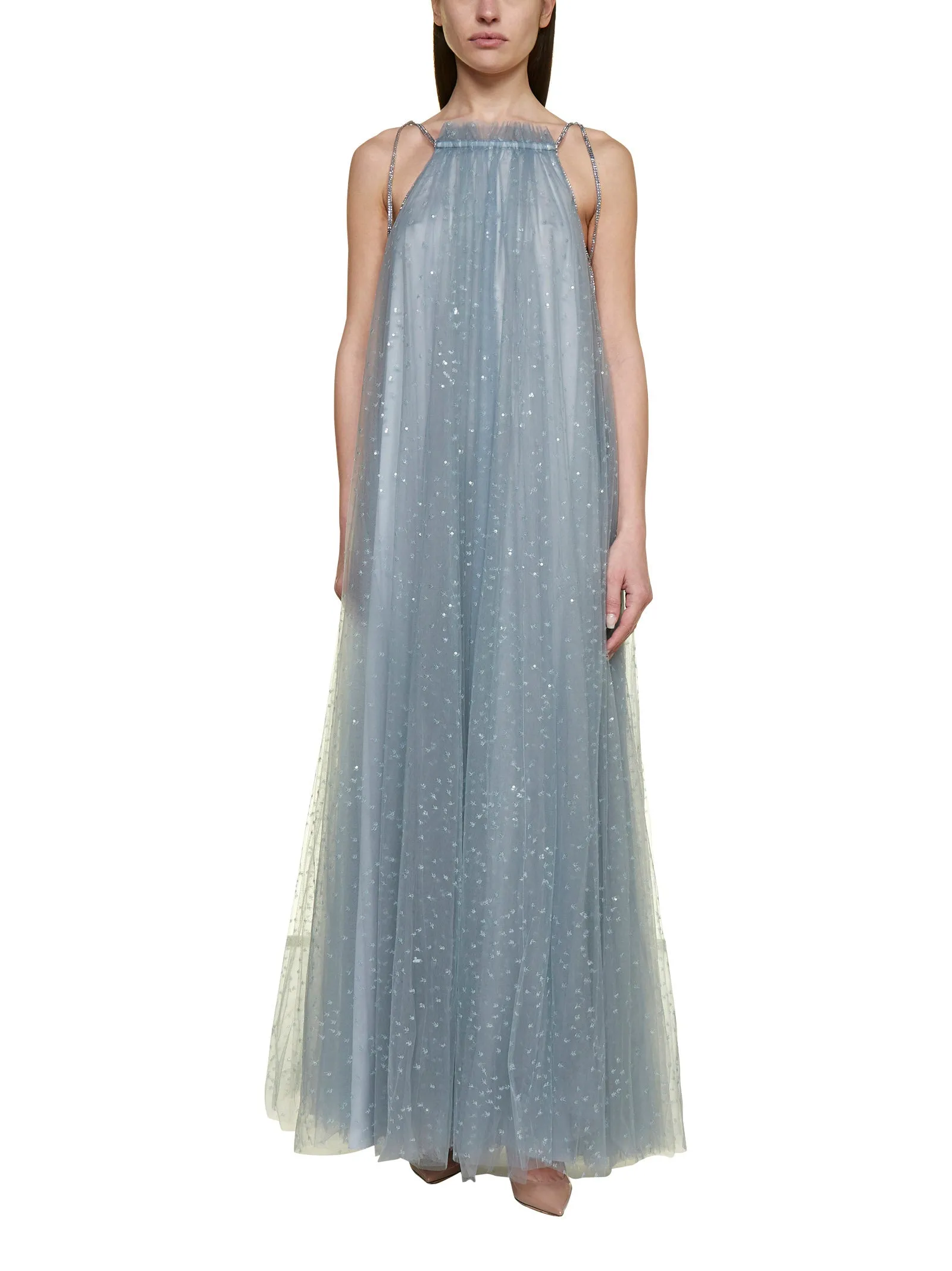 Giorgio Armani Sequinned Tulle Maxi Dress
