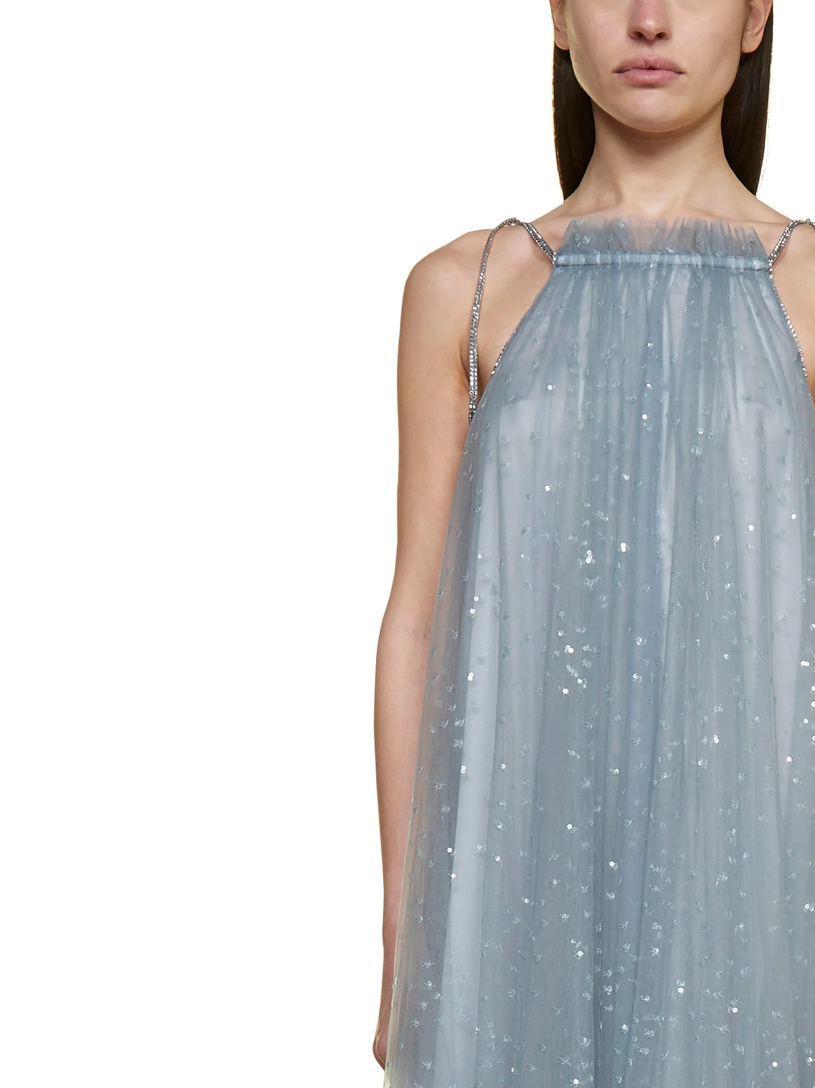 Giorgio Armani Sequinned Tulle Maxi Dress