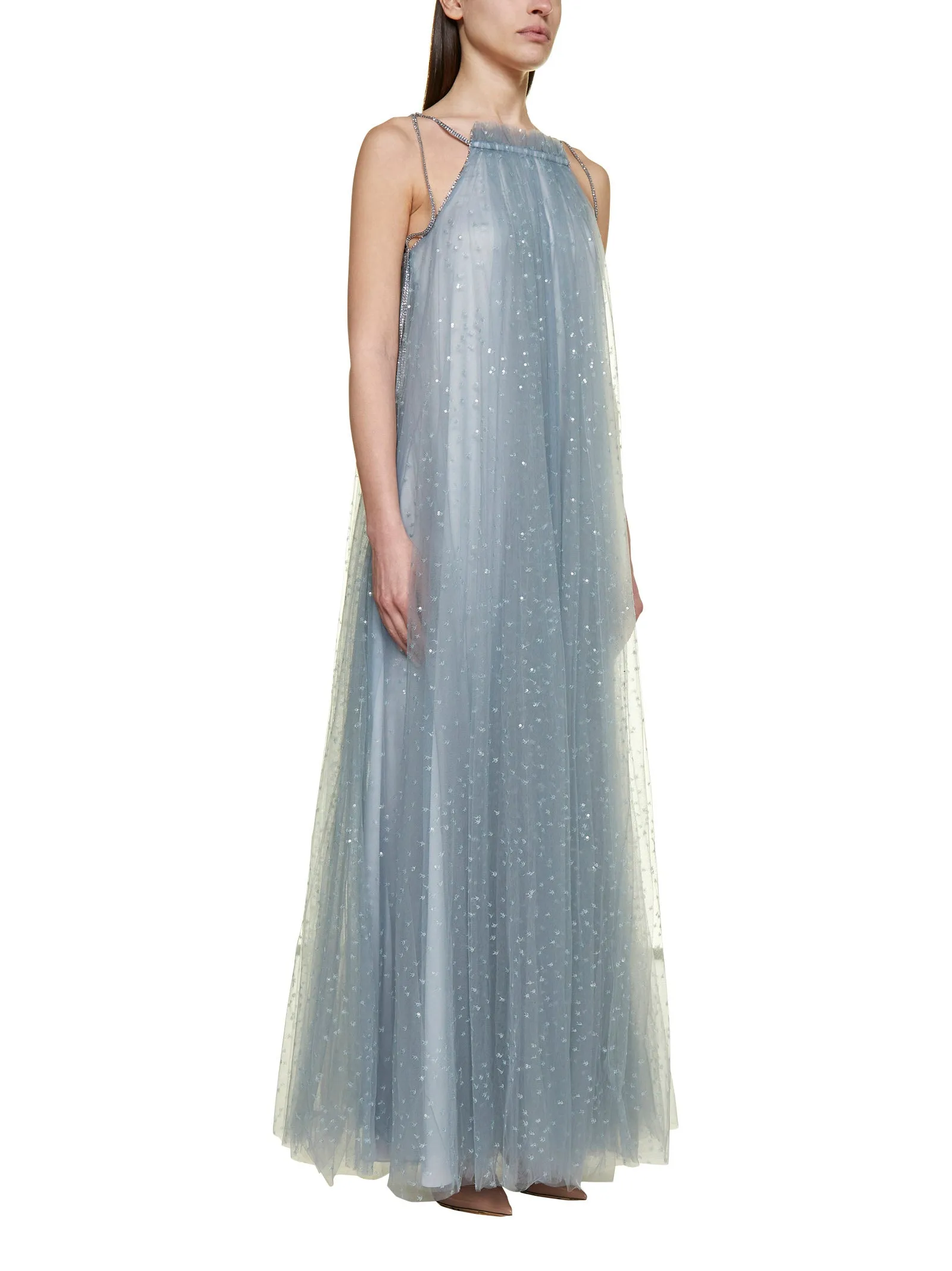 Giorgio Armani Sequinned Tulle Maxi Dress