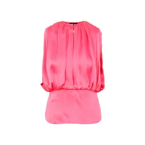 Giorgio Armani Sleeveless Satin Pleated Top