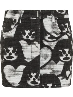 Givenchy Printed Denim Mini Skirt
