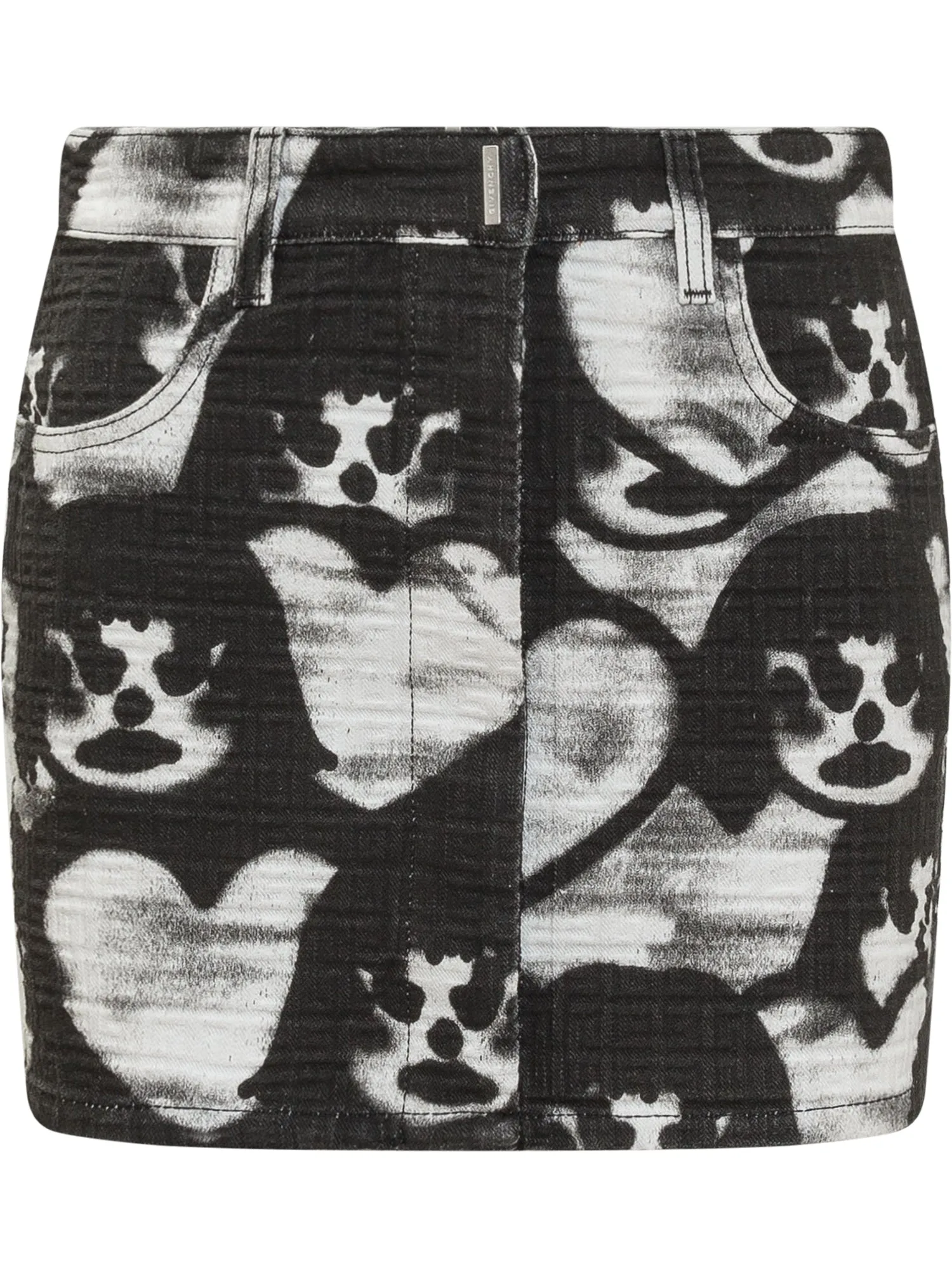Givenchy Printed Denim Mini Skirt
