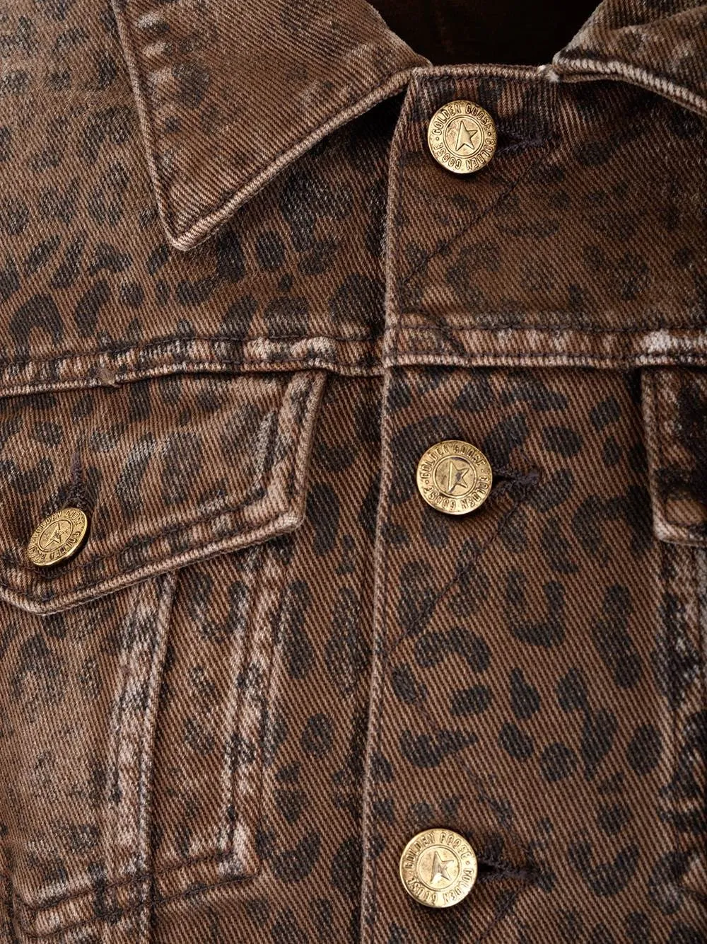 Golden Goose Deluxe Brand Leopard Pattern Denim Jacket