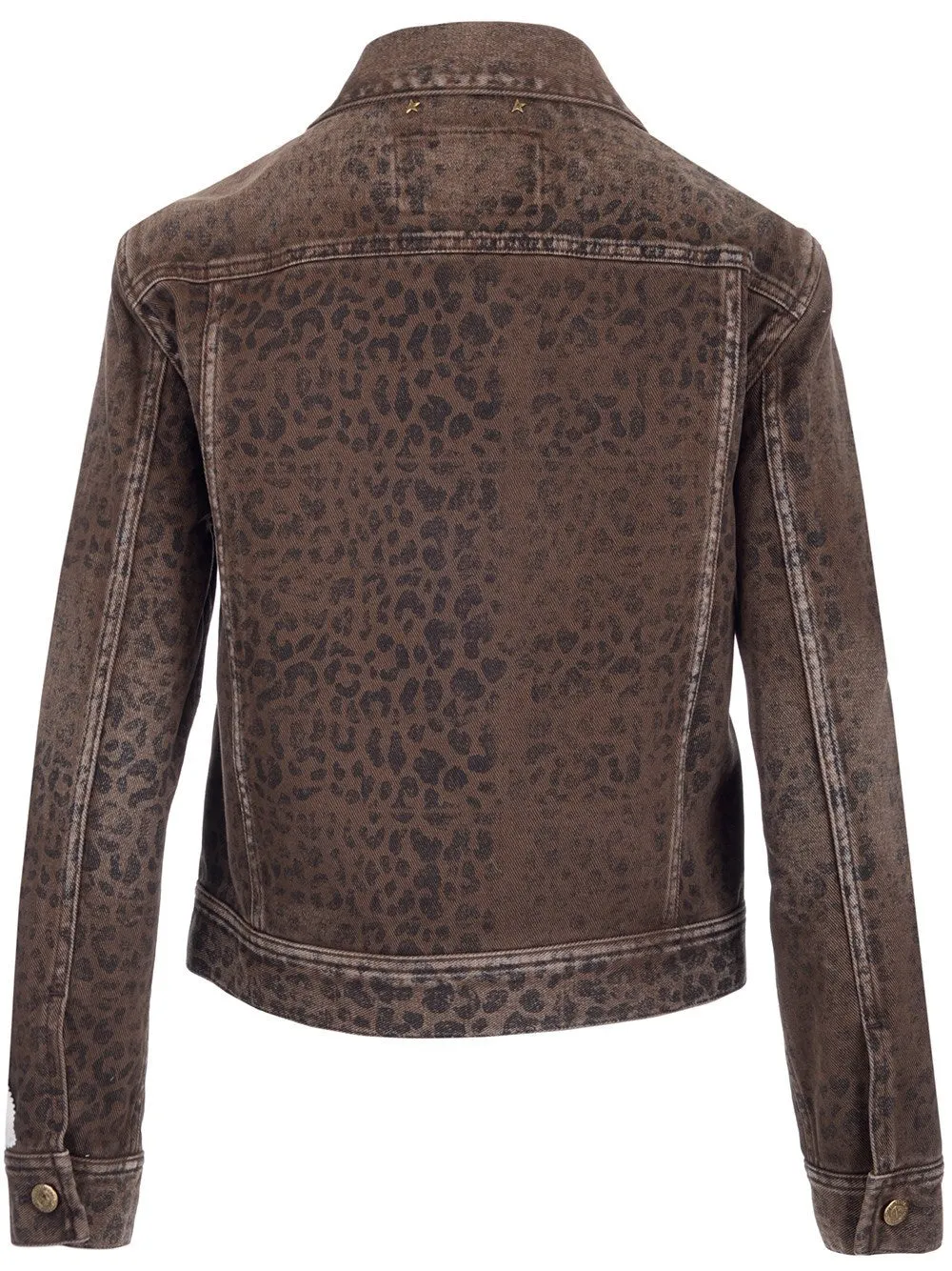 Golden Goose Deluxe Brand Leopard Pattern Denim Jacket