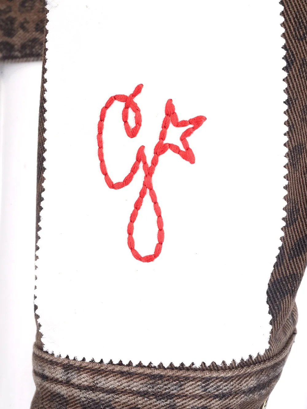 Golden Goose Deluxe Brand Leopard Pattern Denim Jacket