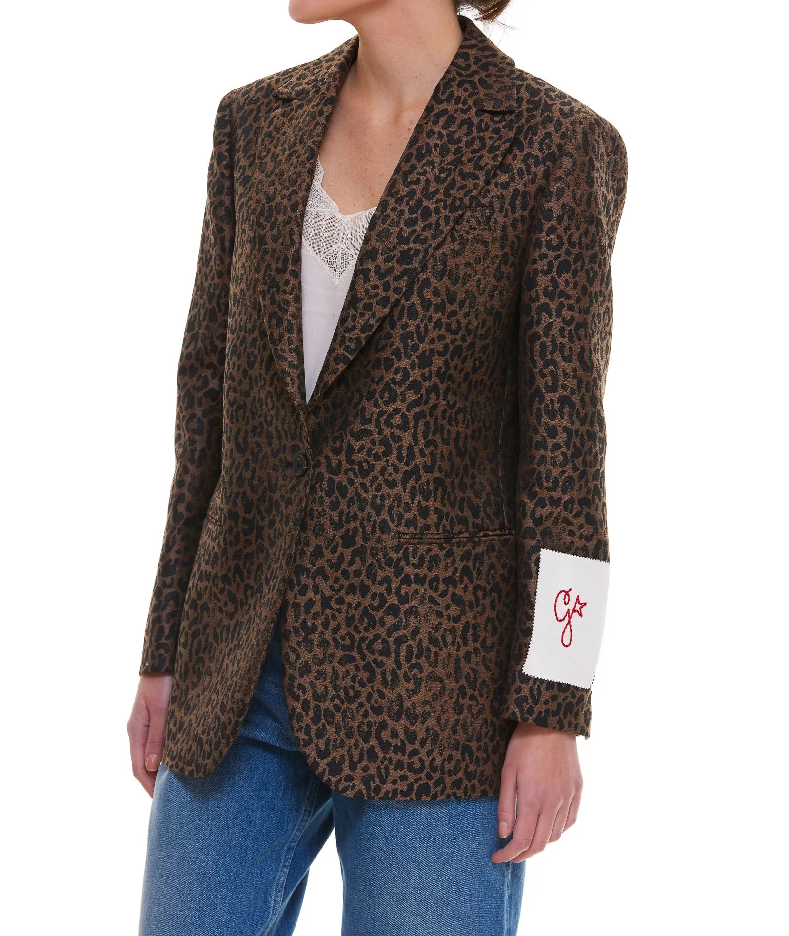 Golden Goose Deluxe Brand Leopard Print Single-Breasted Jacket
