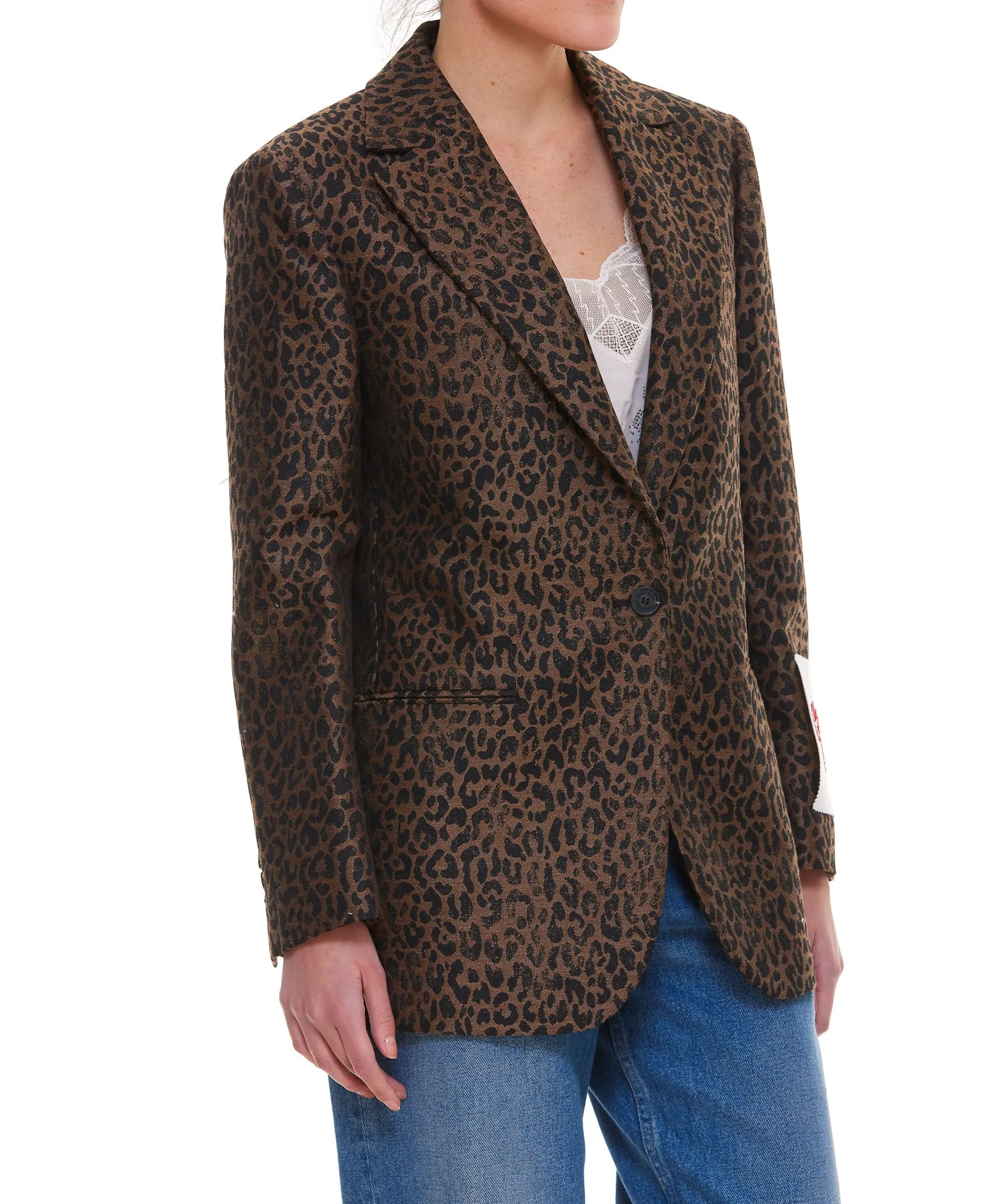 Golden Goose Deluxe Brand Leopard Print Single-Breasted Jacket