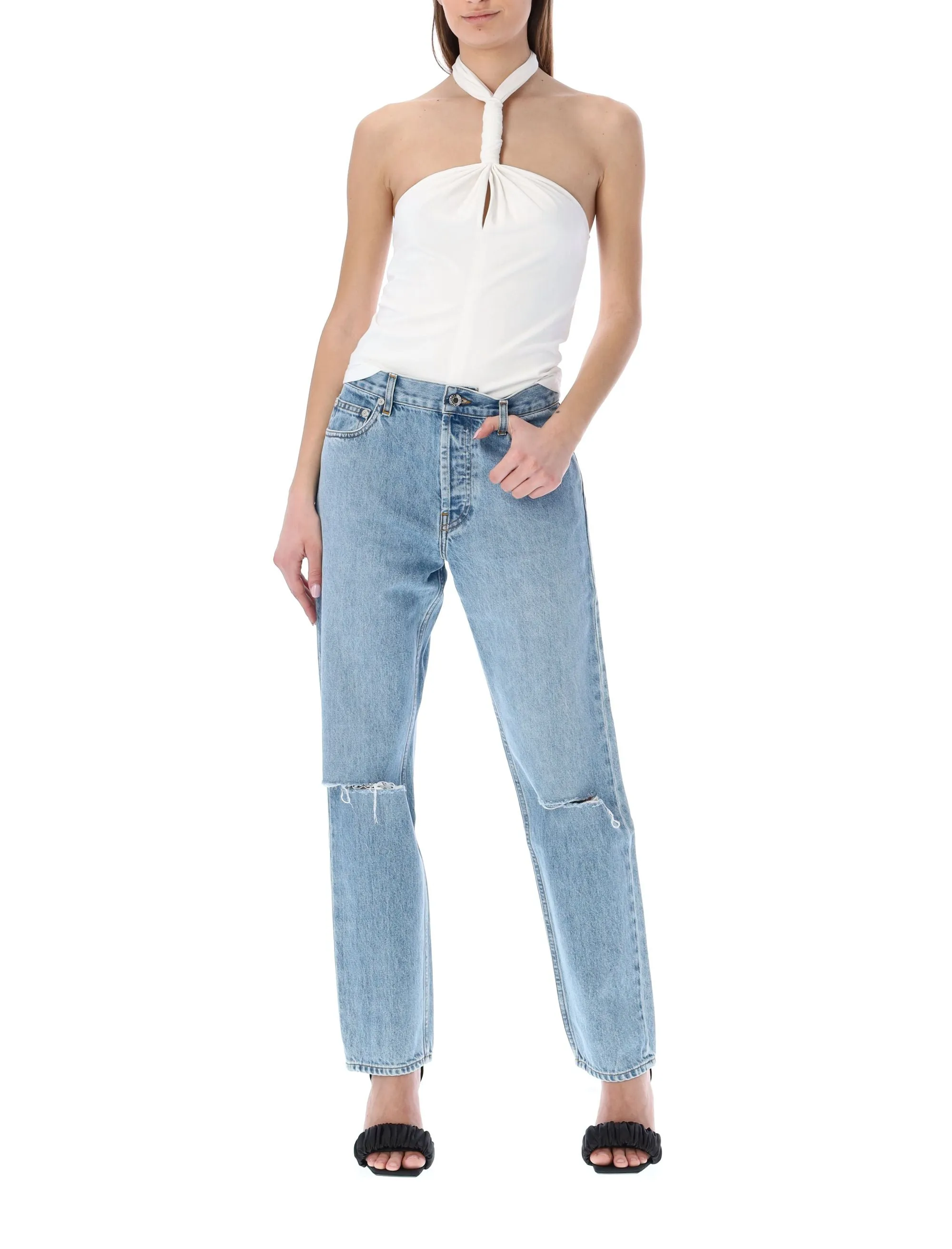 Helmut Lang Twisted Halter Tank Top