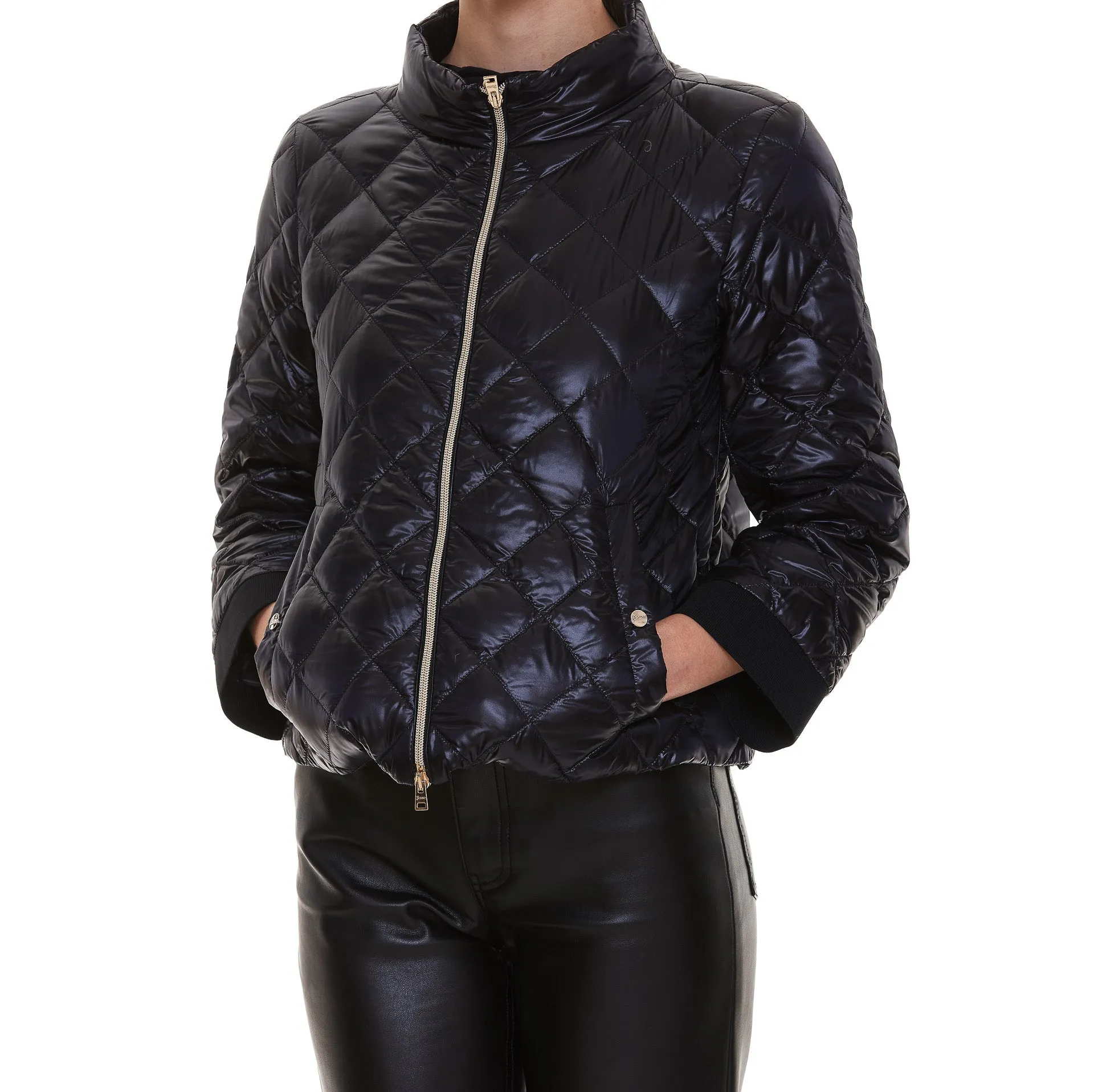 Herno Mock-Neck Quilted Bomber Jacket