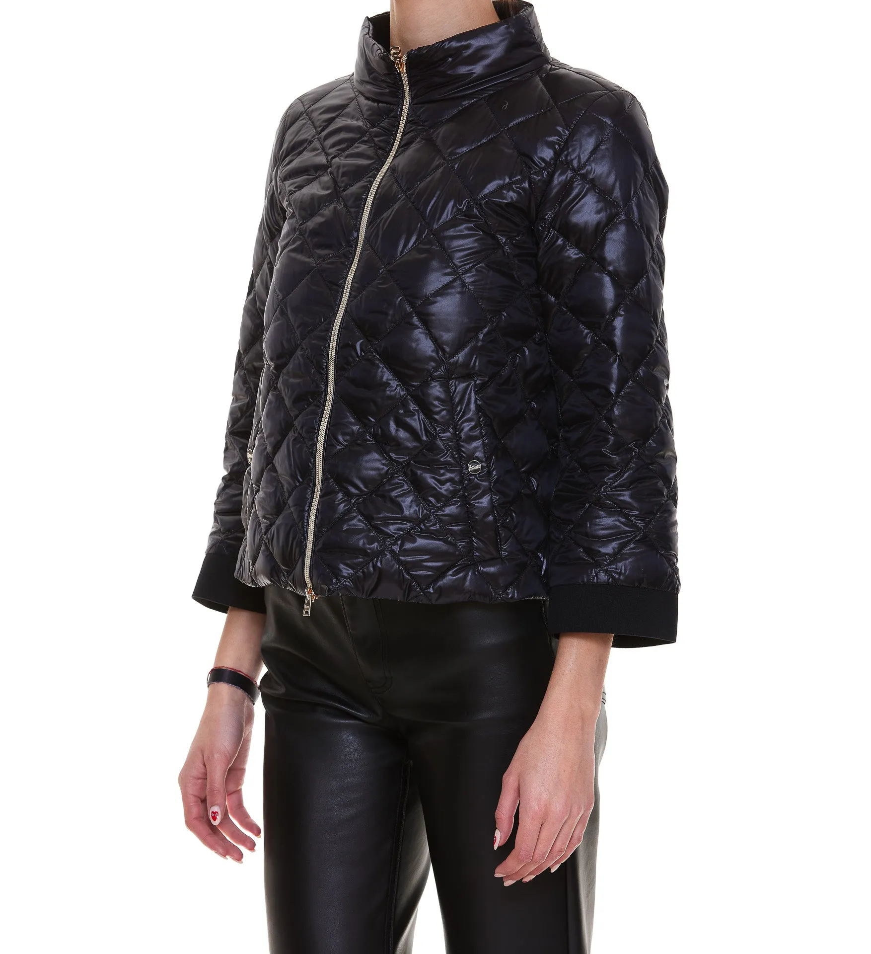 Herno Mock-Neck Quilted Bomber Jacket