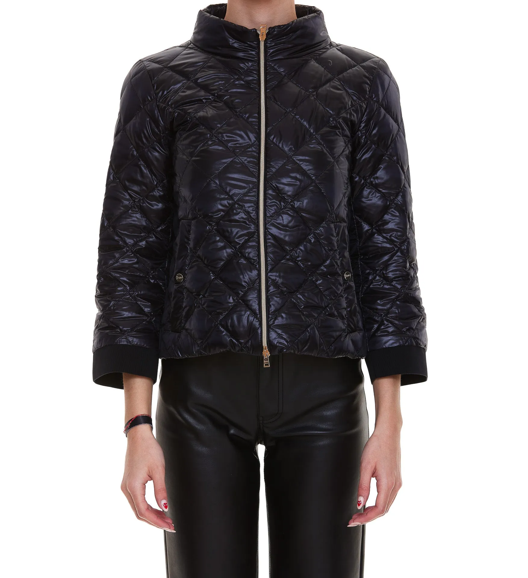 Herno Mock-Neck Quilted Bomber Jacket