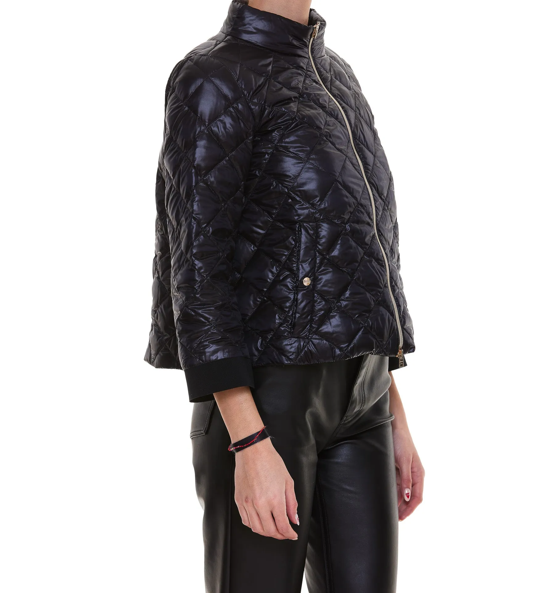Herno Mock-Neck Quilted Bomber Jacket