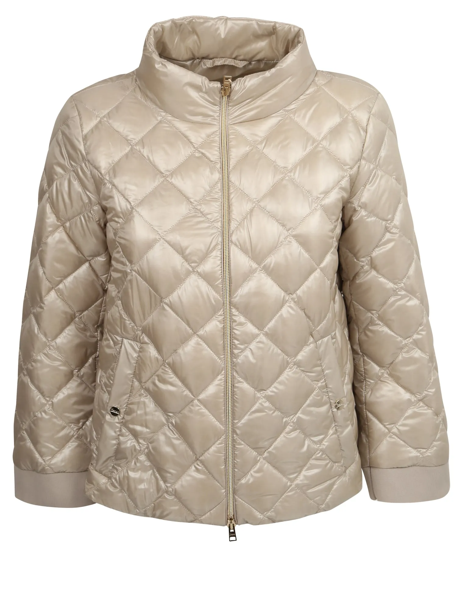 Herno Mock-Neck Quilted Bomber Jacket