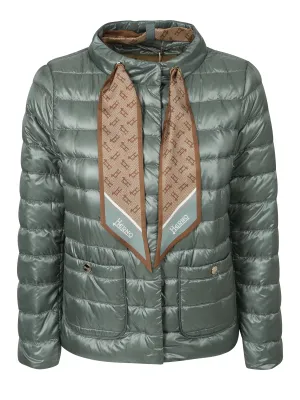 Herno Scarf Detail Buttoned Padded Jacket