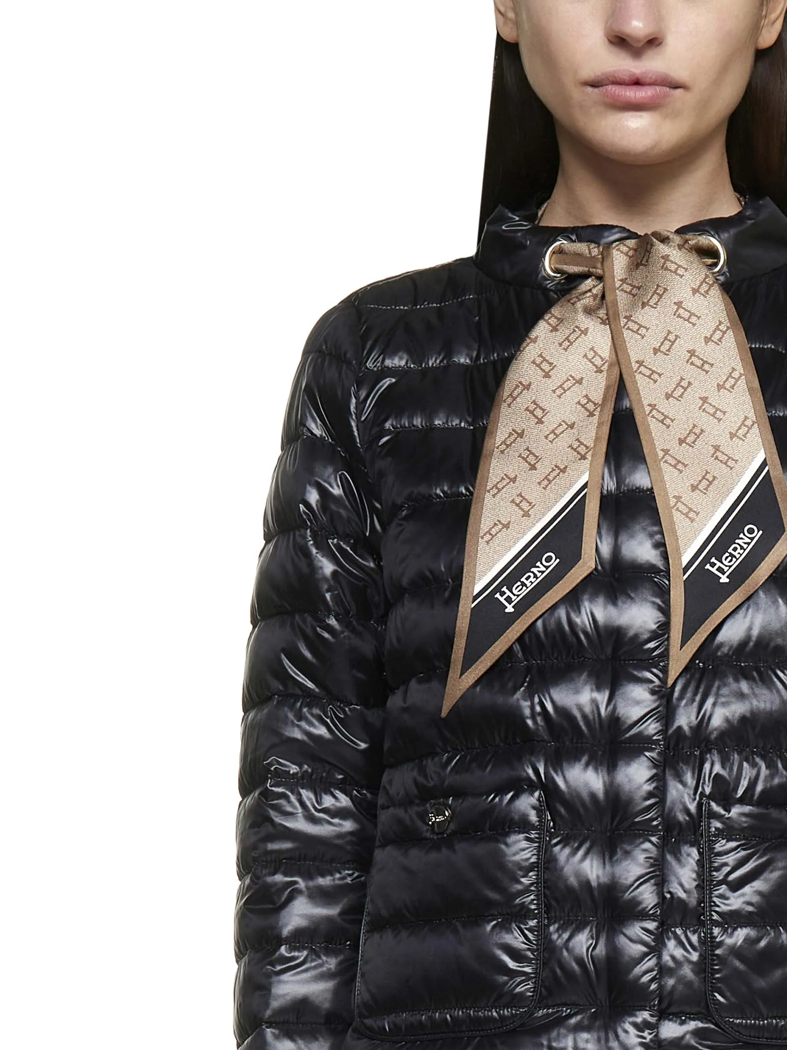 Herno Tied Long-Sleeved Padded Jacket