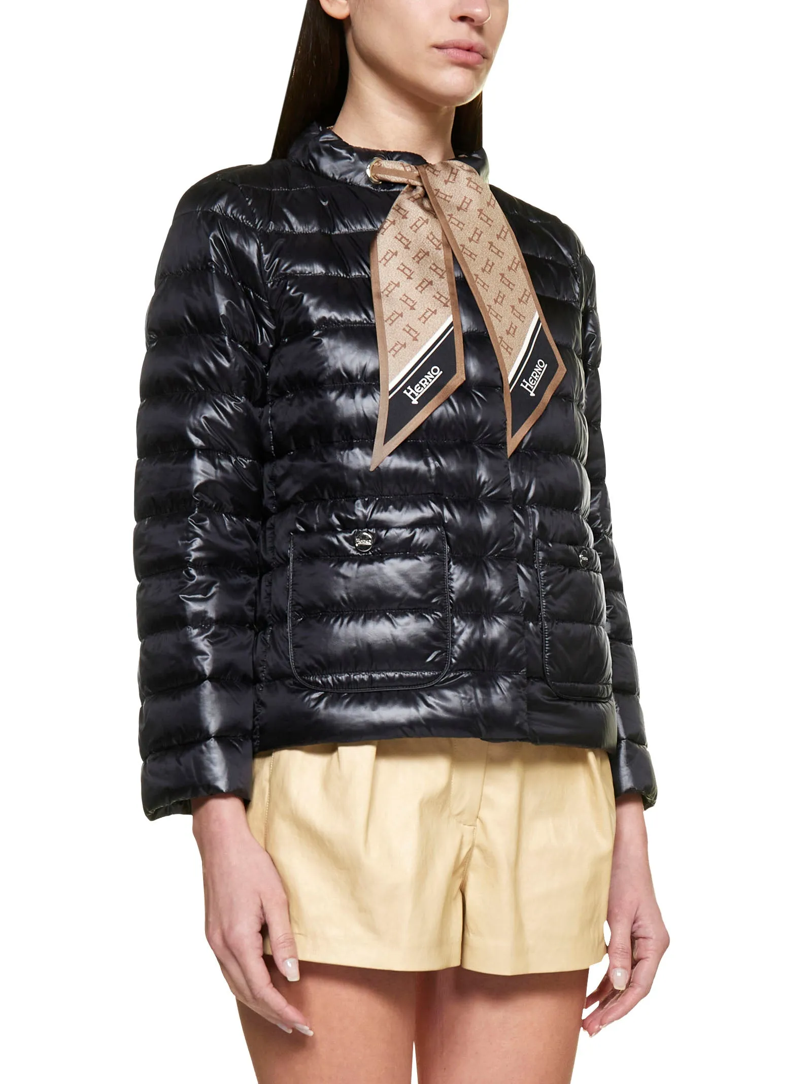 Herno Tied Long-Sleeved Padded Jacket