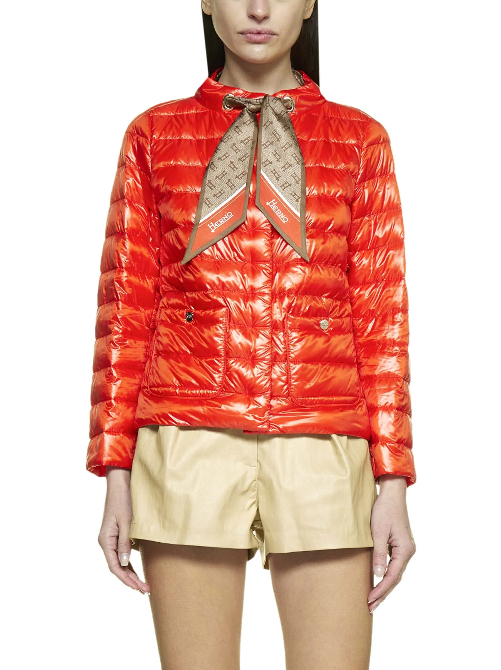Herno Tied Long-Sleeved Padded Jacket