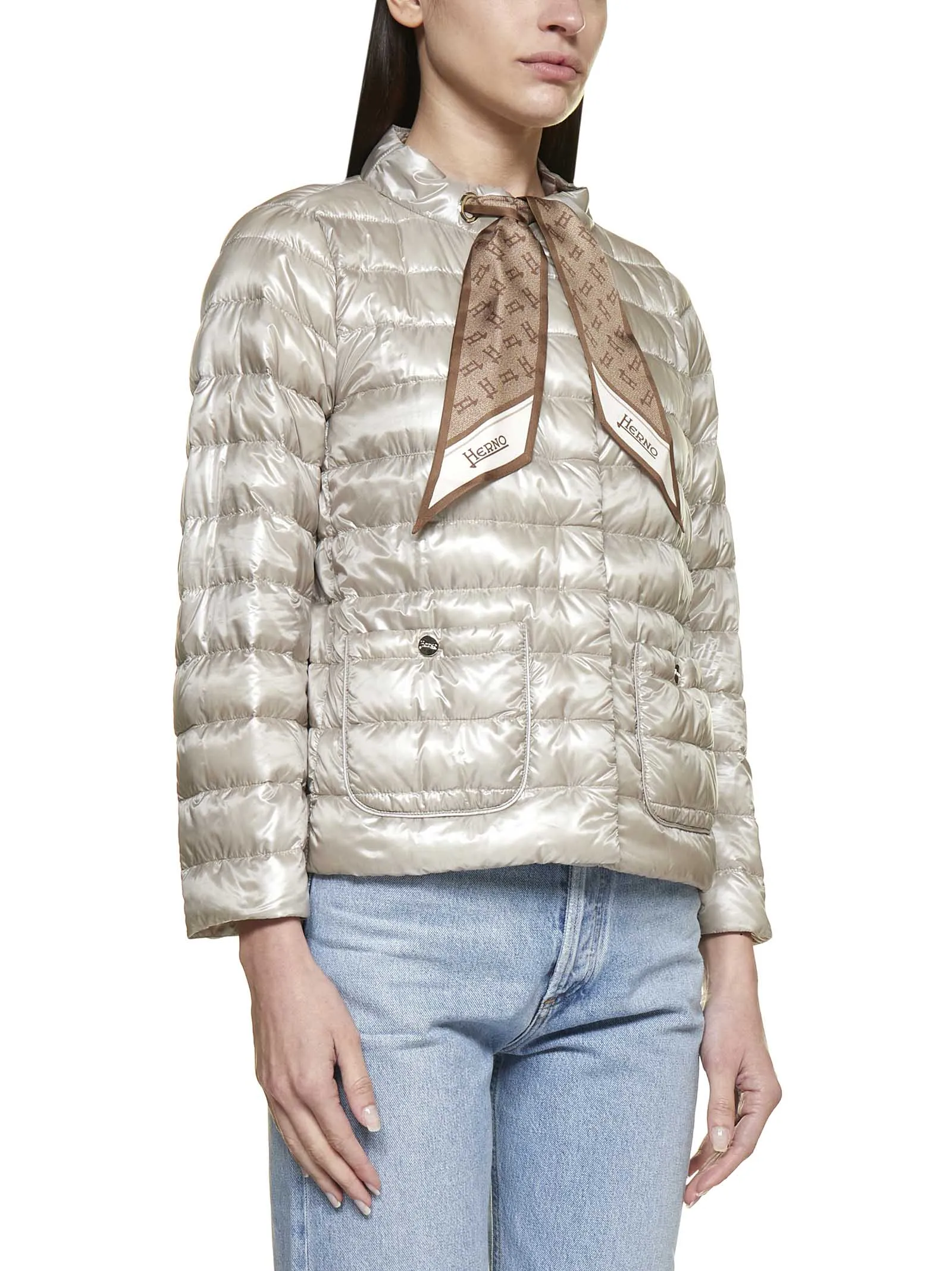 Herno Tied Long-Sleeved Padded Jacket