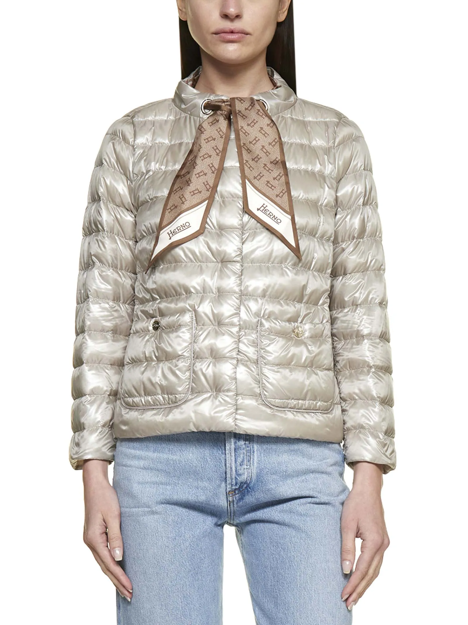 Herno Tied Long-Sleeved Padded Jacket