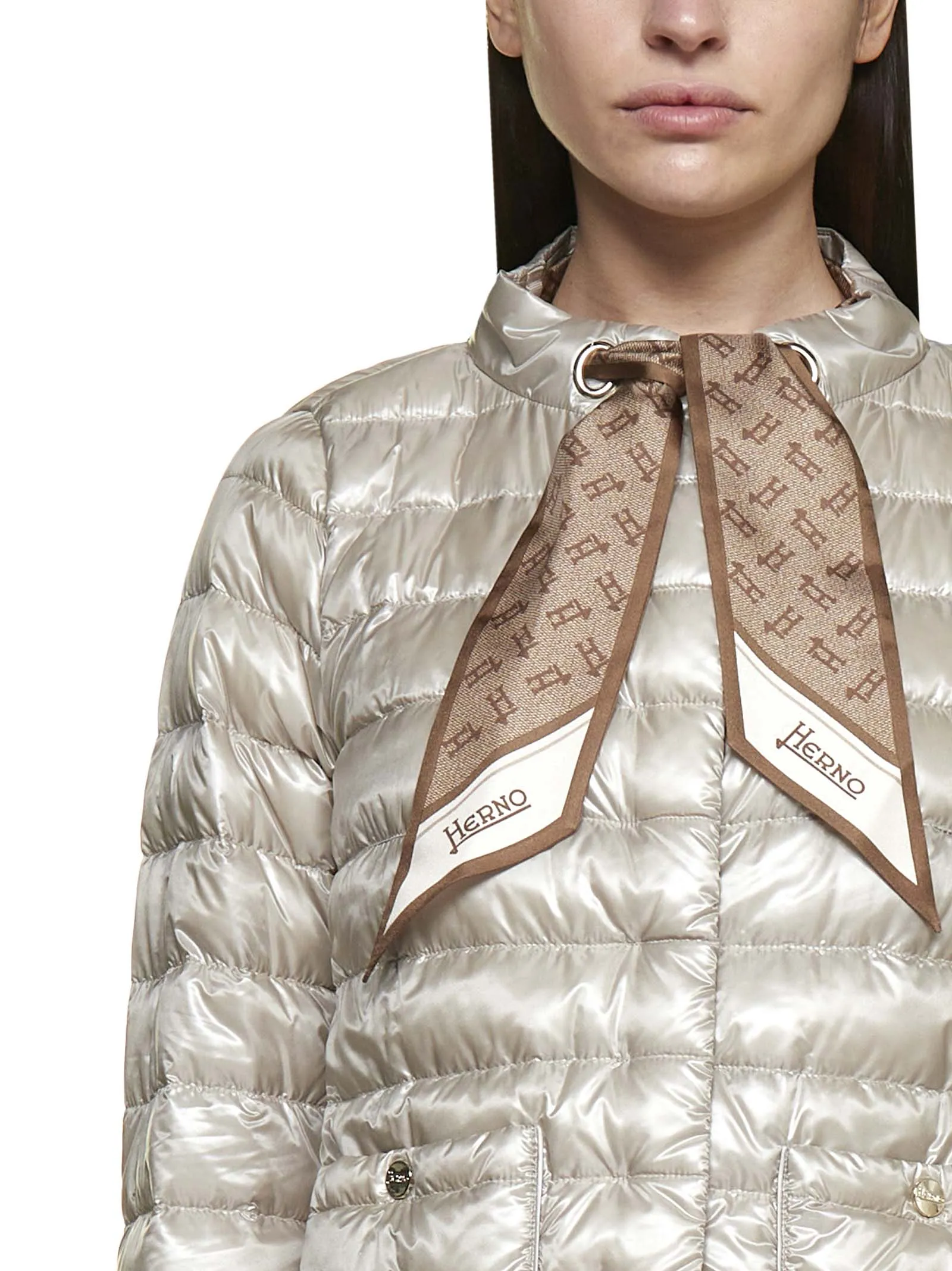 Herno Tied Long-Sleeved Padded Jacket
