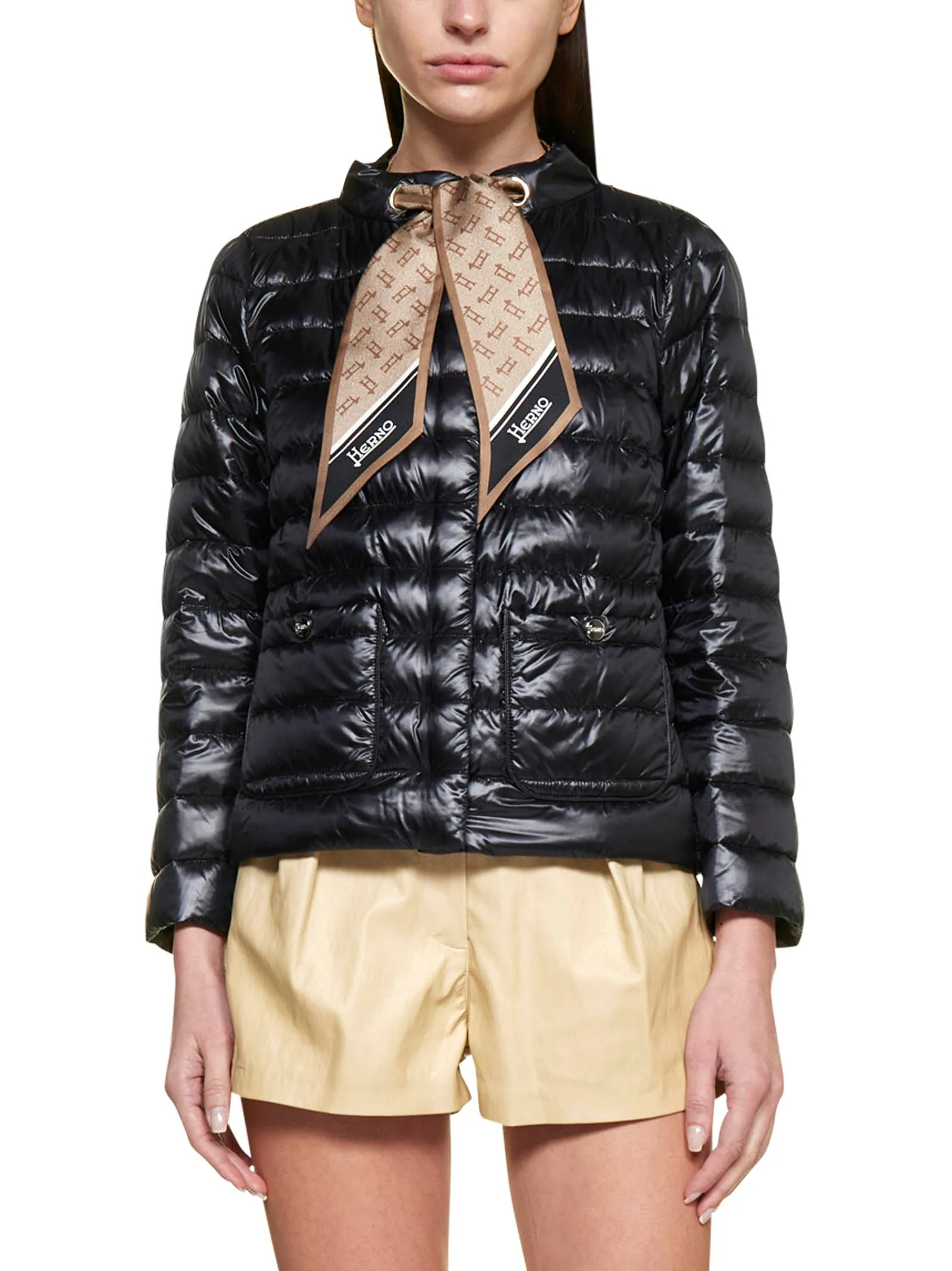 Herno Tied Long-Sleeved Padded Jacket
