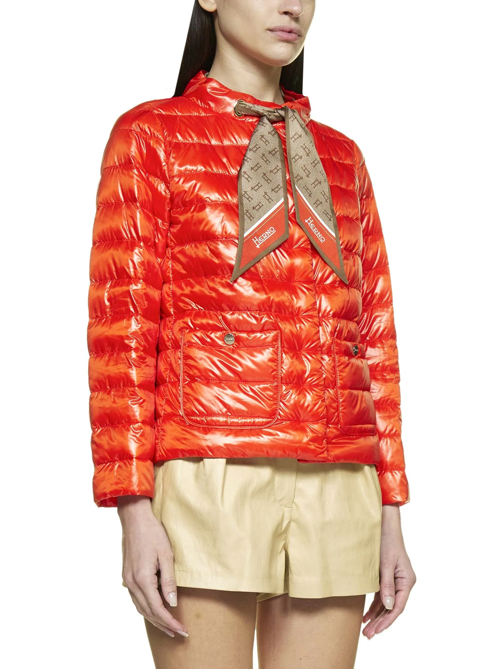 Herno Tied Long-Sleeved Padded Jacket