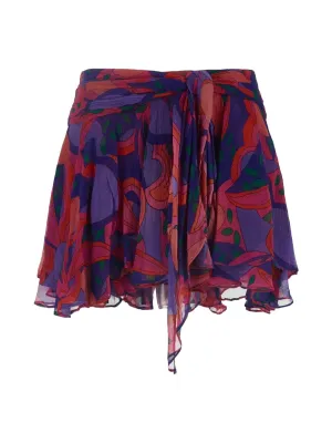 Isabel Marant Allover Printed Flared Mini Skirt