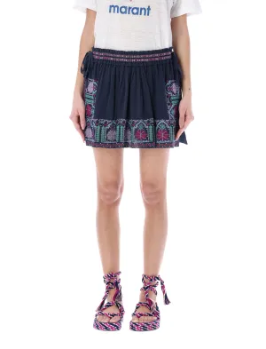 Isabel Marant High Waist Embroidered Mini Skirt