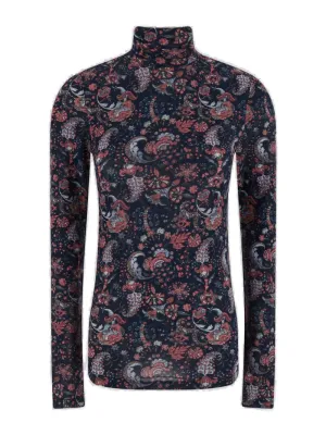 Isabel Marant Lizyela Abstract-Print Rollneck Top