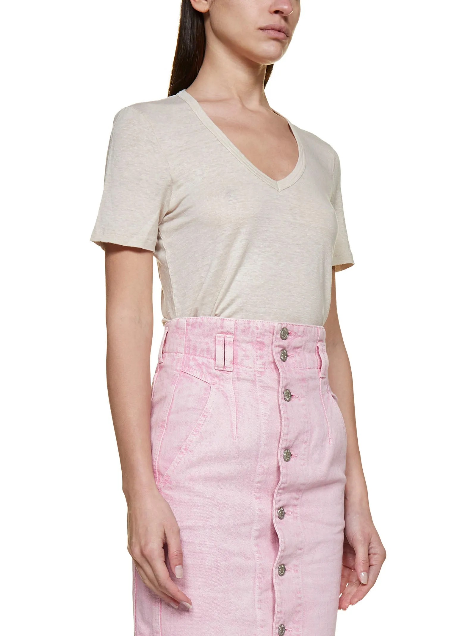 Isabel Marant toile Buttoned Mini Denim Skirt