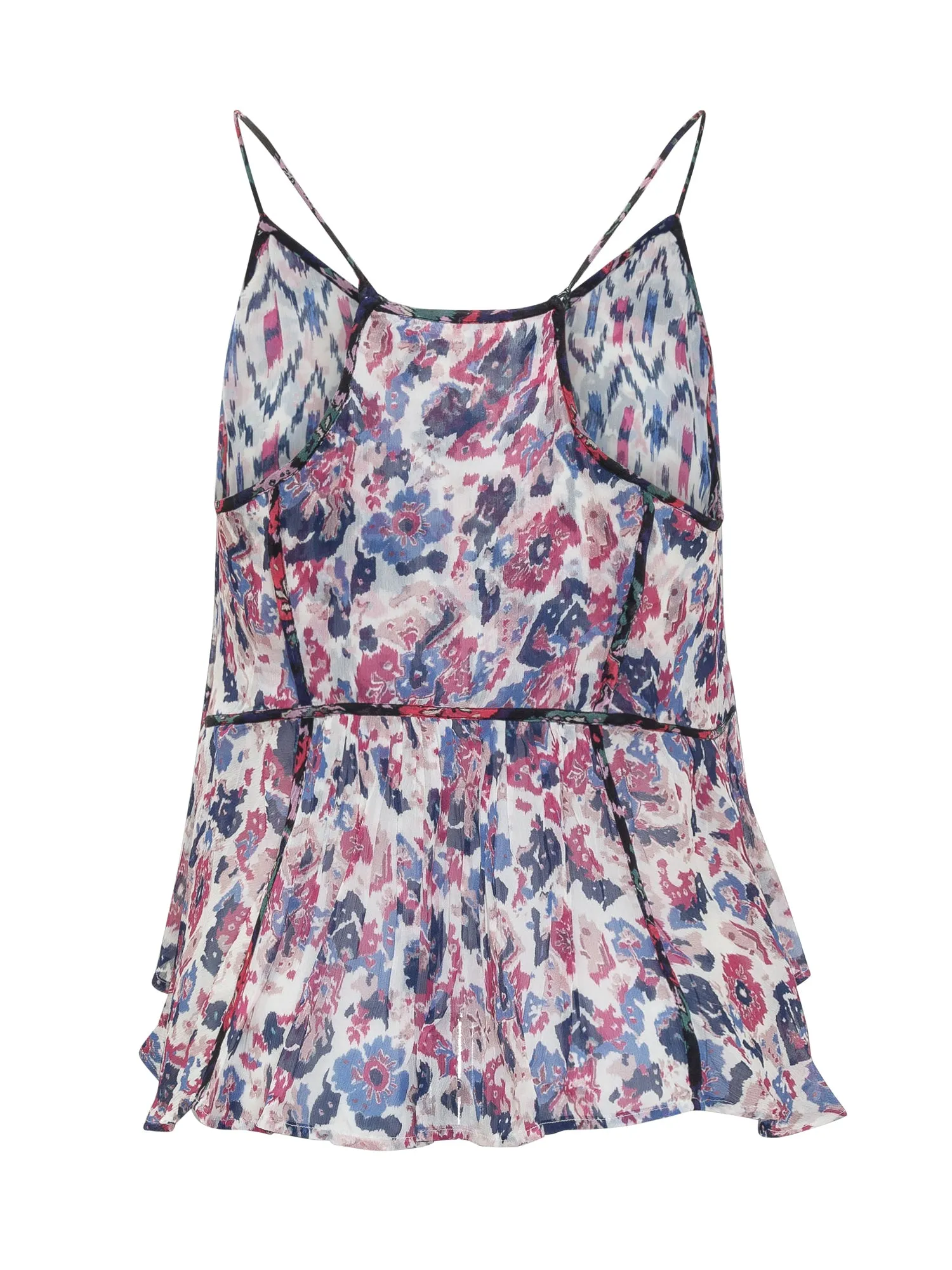 Isabel Marant toile Floral-Print Ruffled Scoop Neck Top