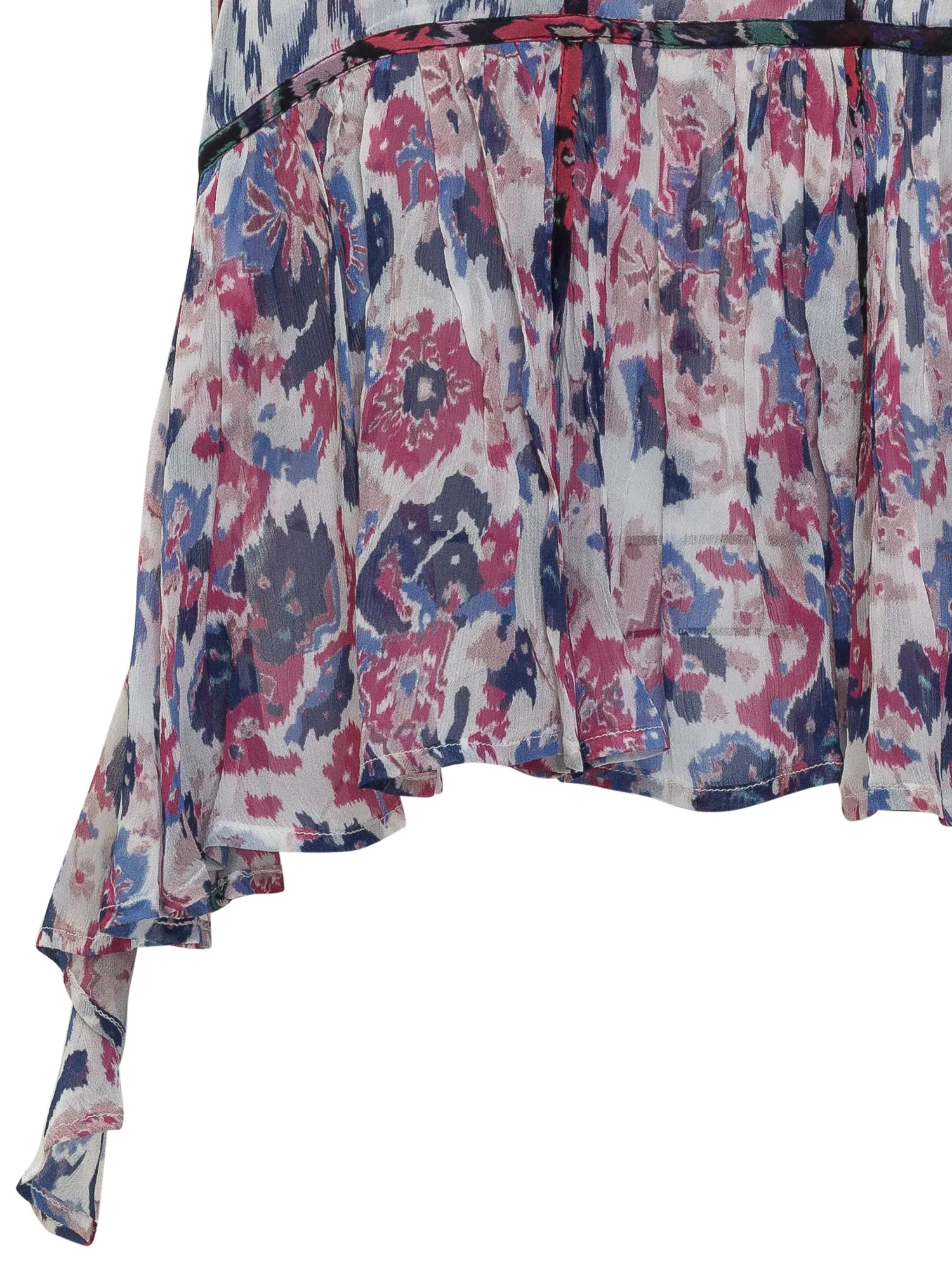 Isabel Marant toile Floral-Print Ruffled Scoop Neck Top