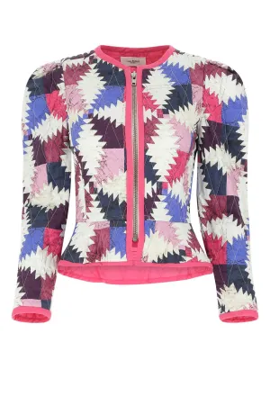 Isabel Marant toile Puff Sleeved Abstract Patterned Jacket