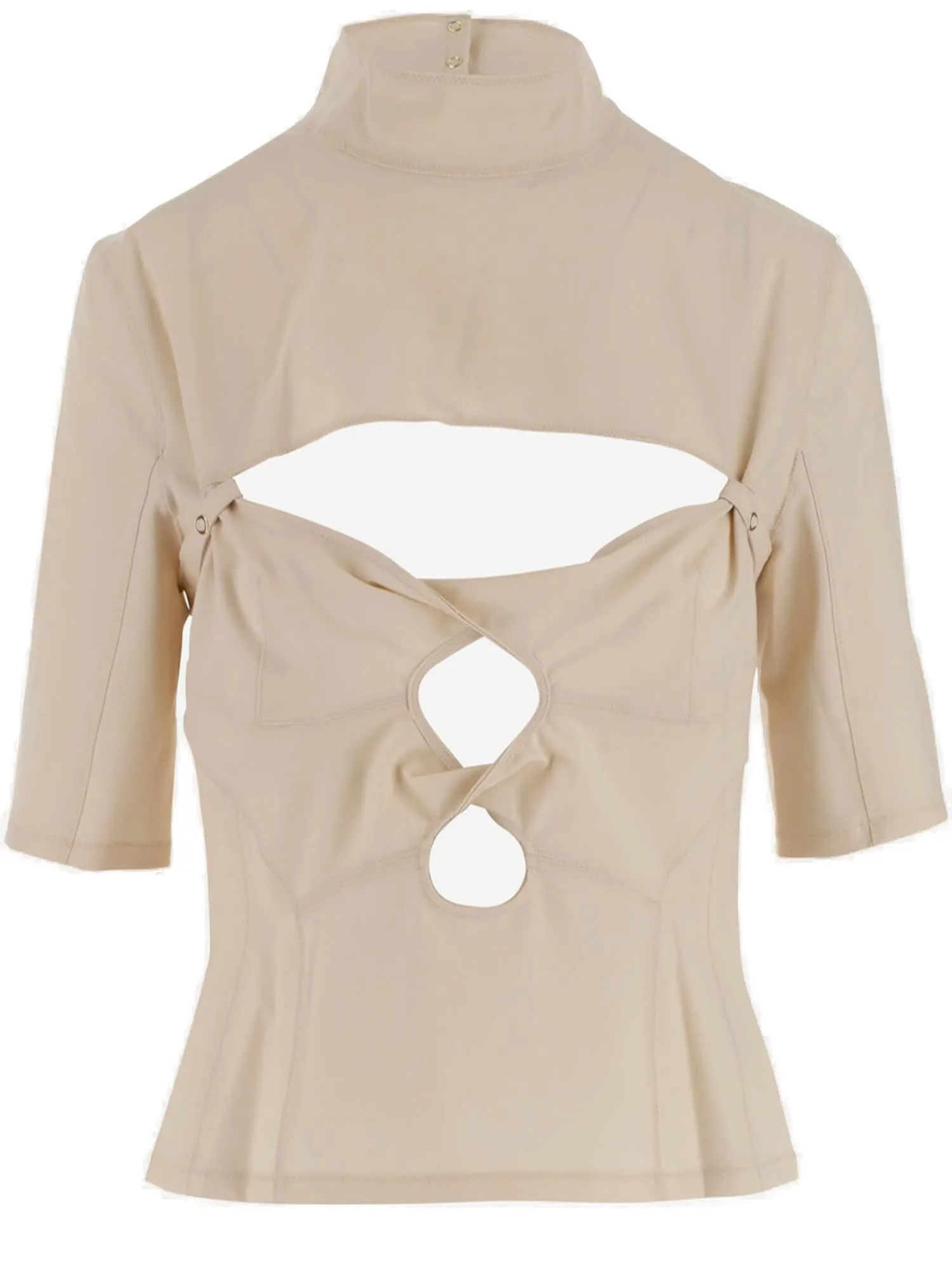 Jacquemus Cut Out High Neck Top