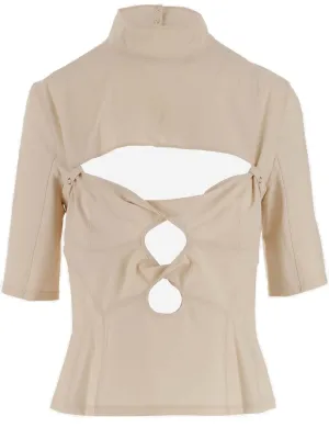 Jacquemus Cut Out High Neck Top