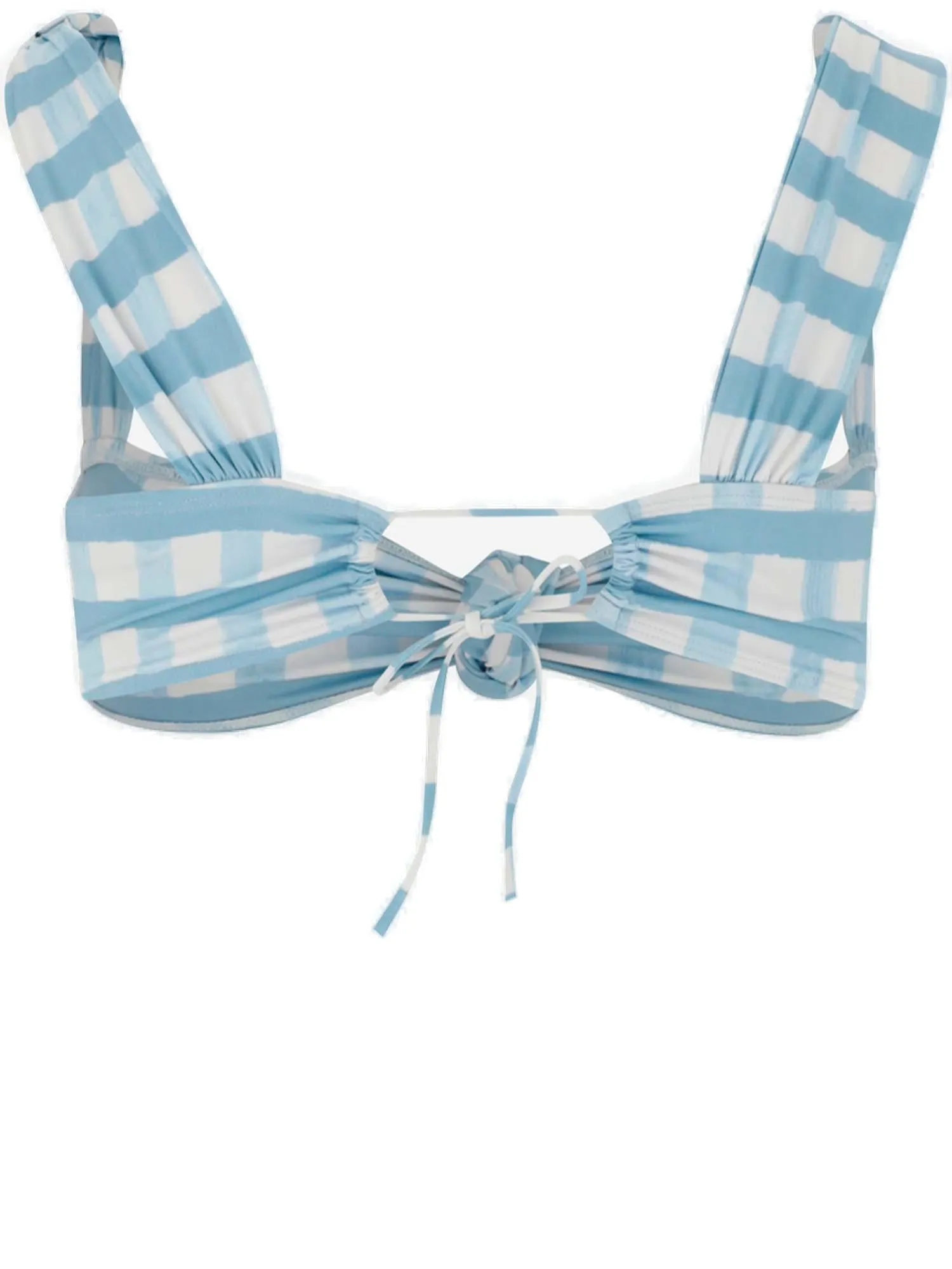 Jacquemus Plaid Pattern Knotted Bikini Top