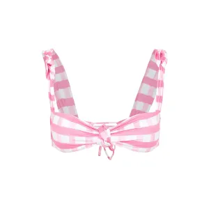 Jacquemus Plaid Pattern Knotted Bikini Top