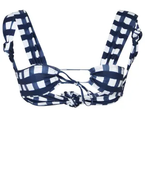 Jacquemus Plaid Pattern Knotted Bikini Top