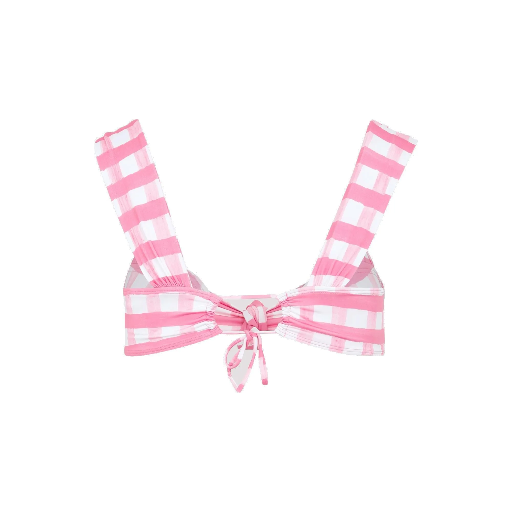 Jacquemus Plaid Pattern Knotted Bikini Top