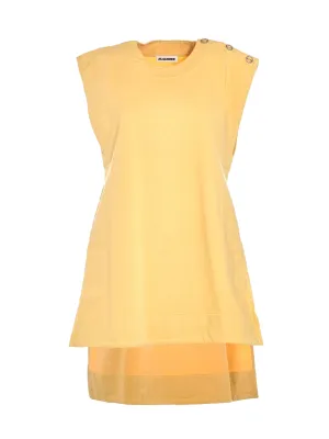 Jil Sander Buttoned-Shoulder Sleeveless T-Shirt