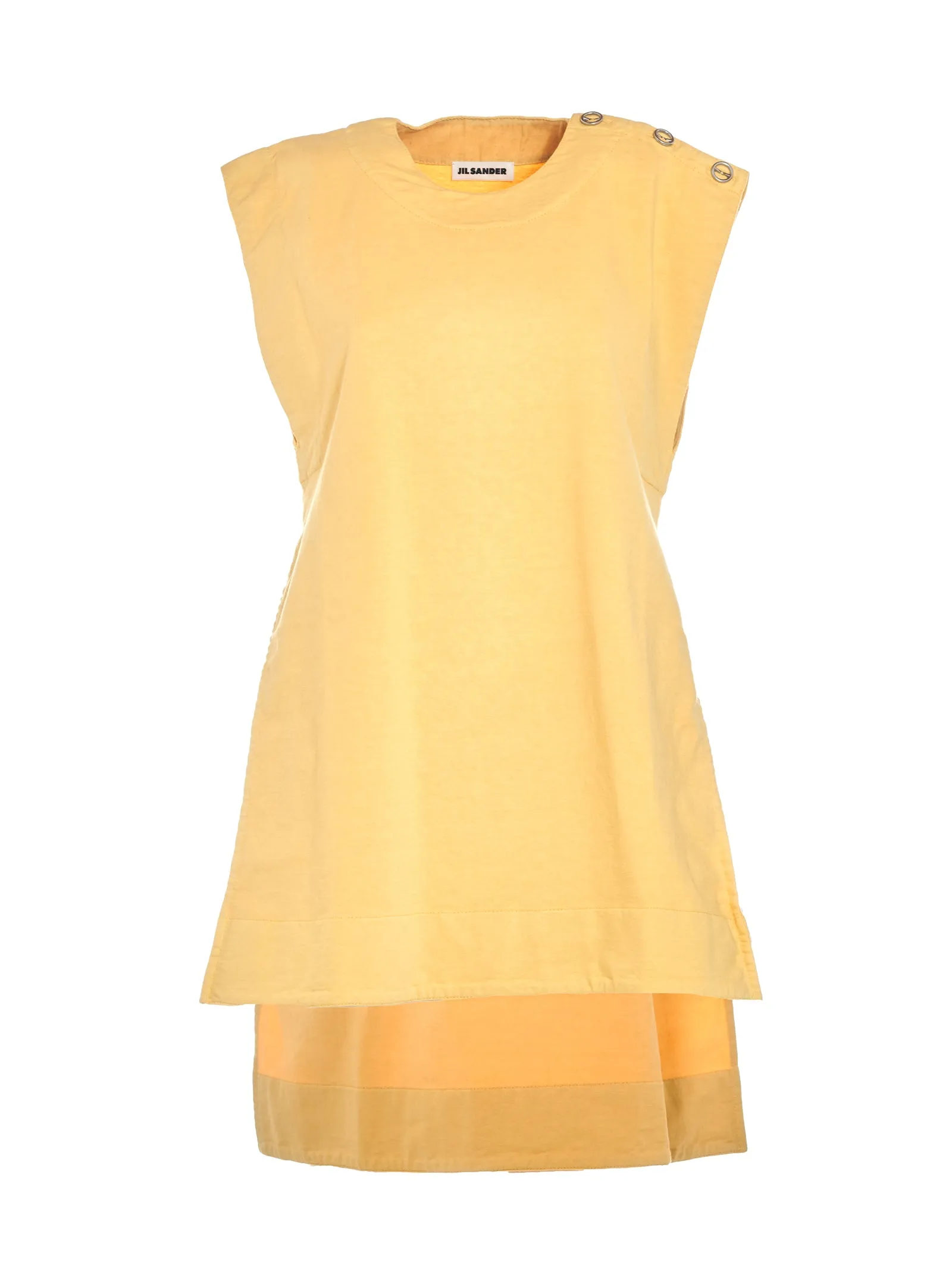 Jil Sander Buttoned-Shoulder Sleeveless T-Shirt