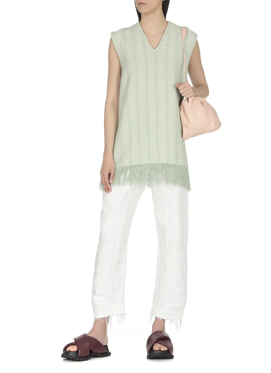 Jil Sander Fringed V-Neck Top