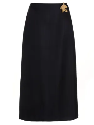 Jil Sander Leaf Embellished High Waisted Midi Skirt