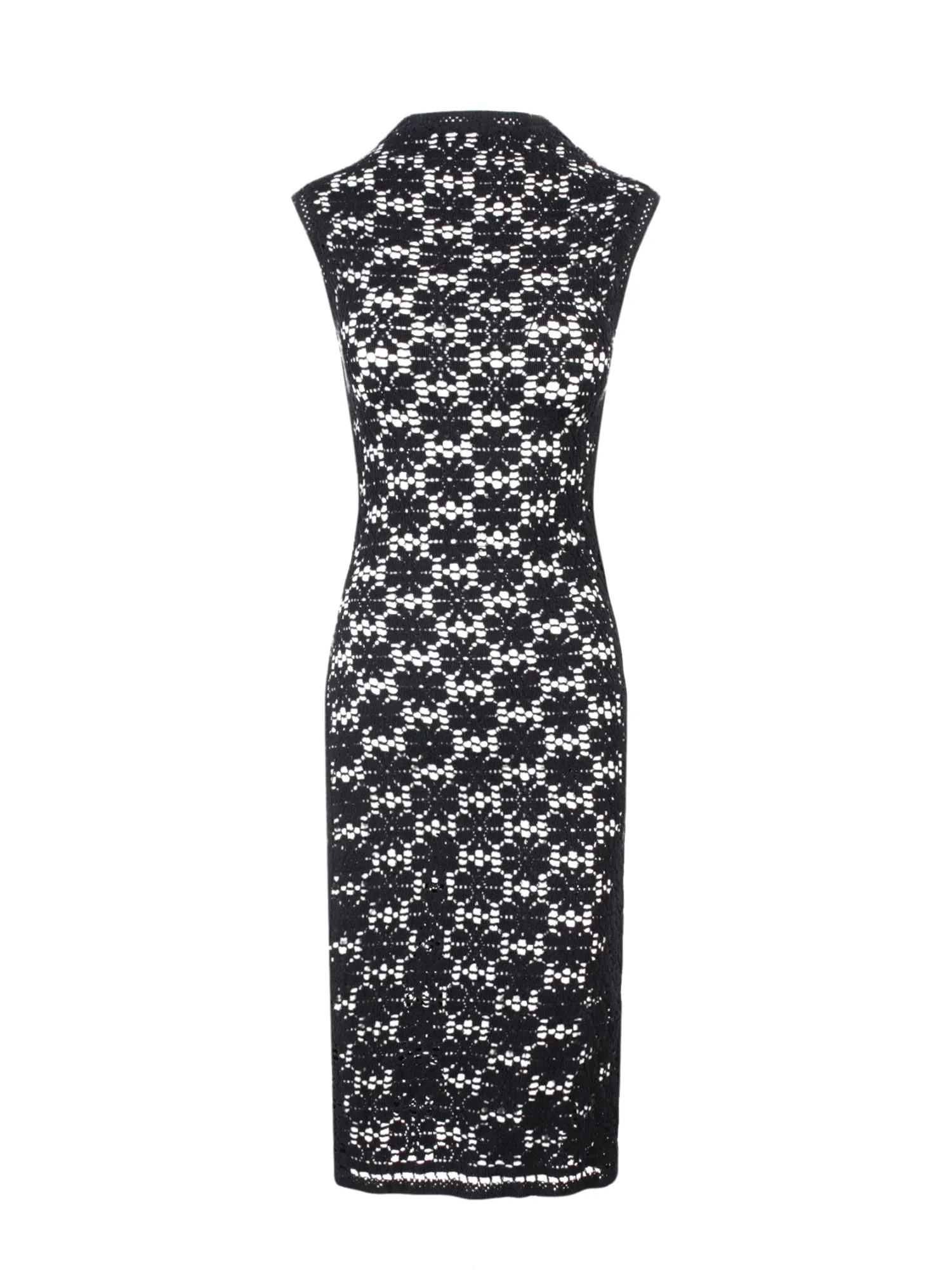 Jil Sander Mock-Neck Floral Embroidered Dress