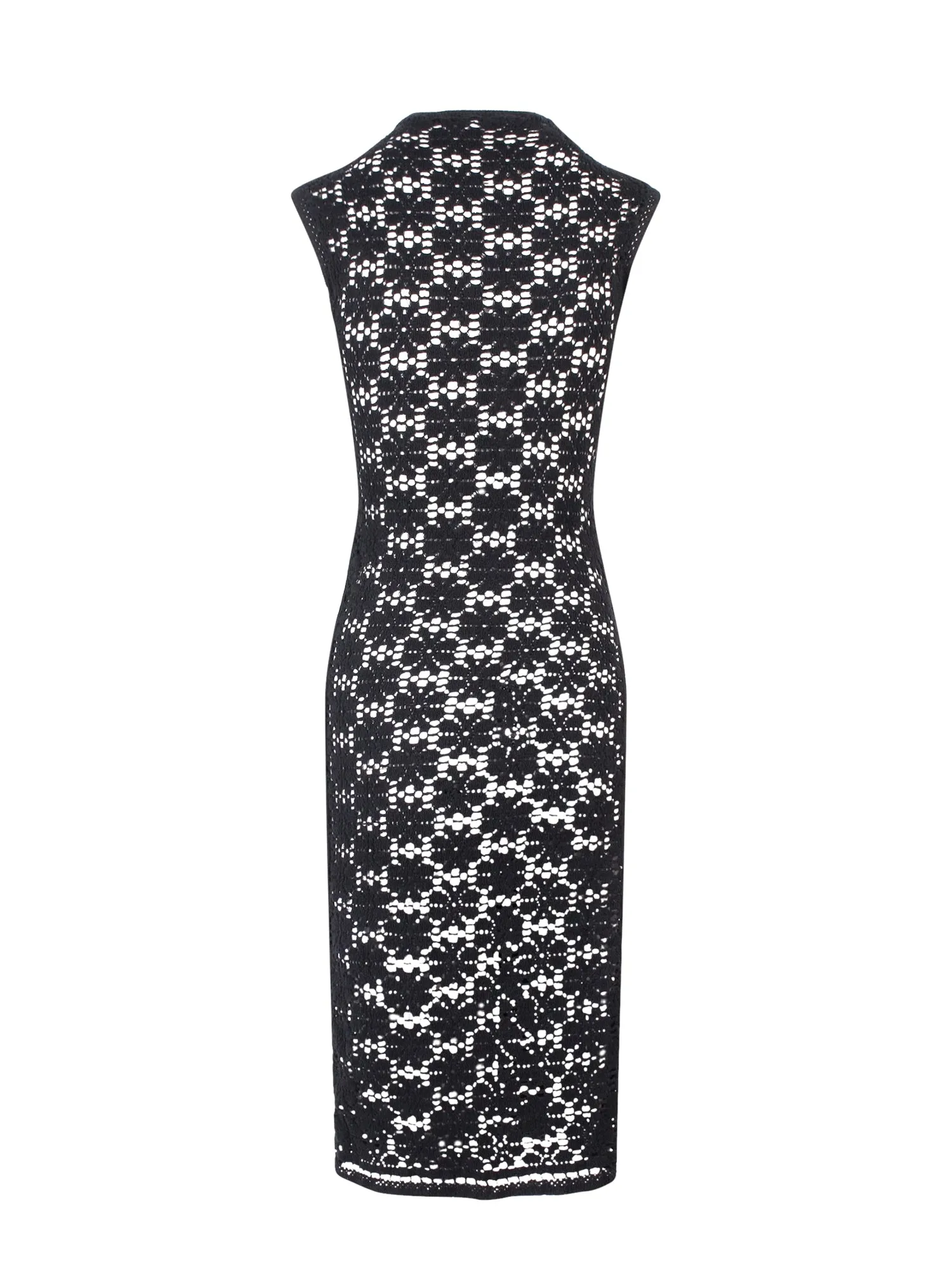 Jil Sander Mock-Neck Floral Embroidered Dress