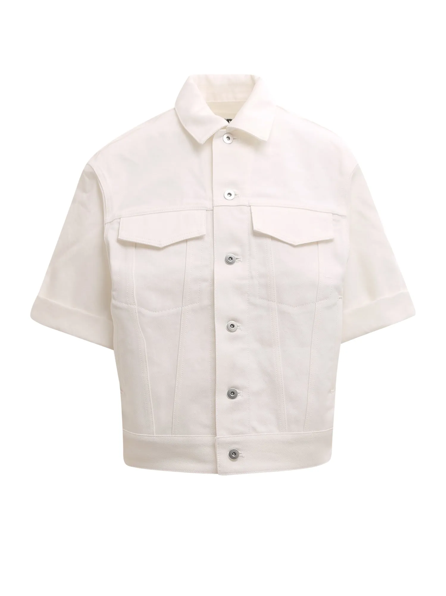 Jil Sander Short Sleeved Buttoned Denim Jacket