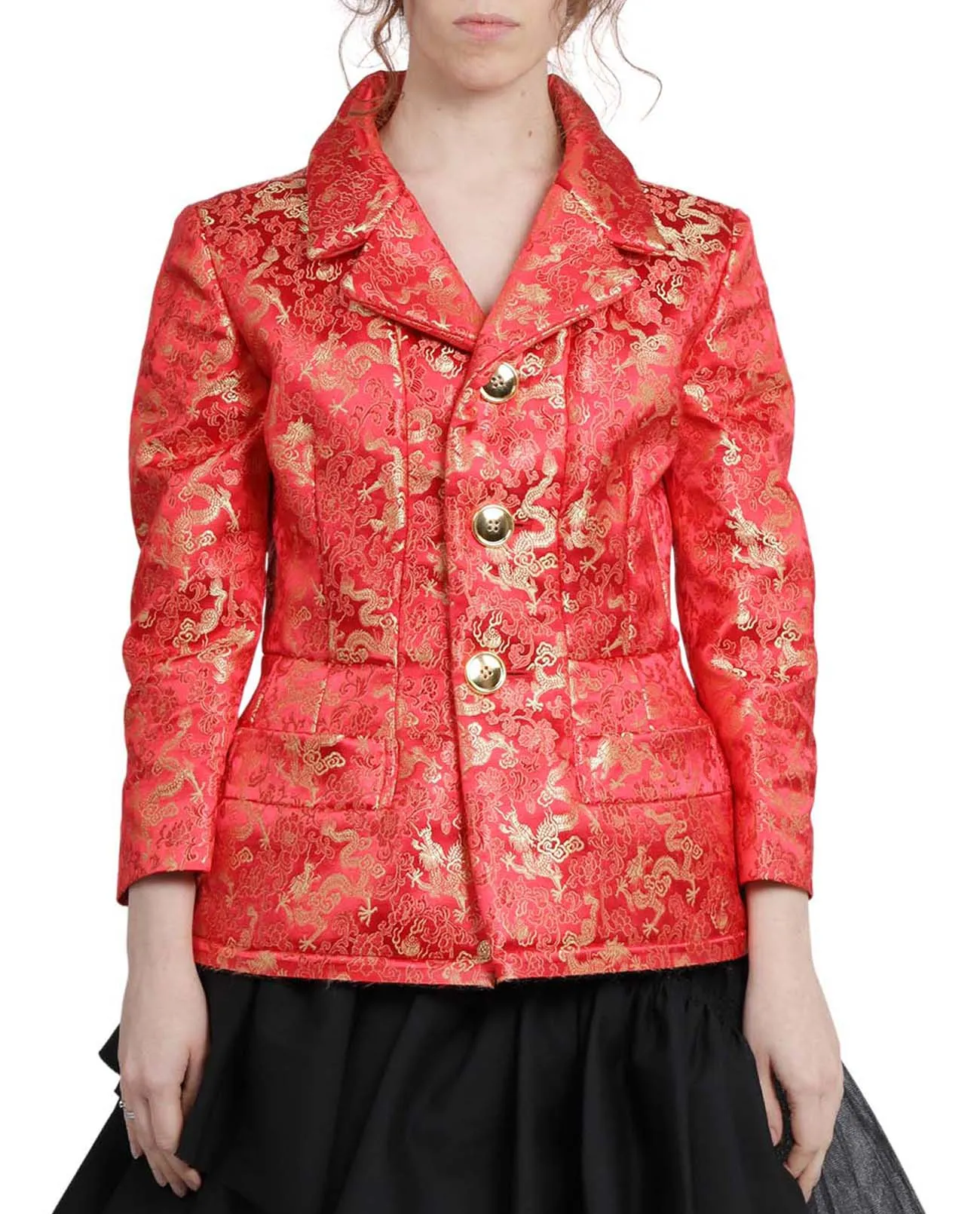 Junya Watanabe Dragon-Print Fitted Button Up Jacket